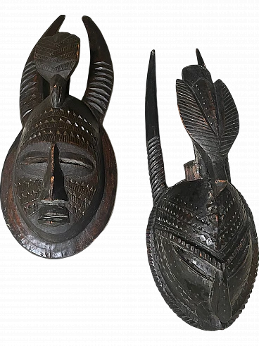 Pair of African masks, late 19th century