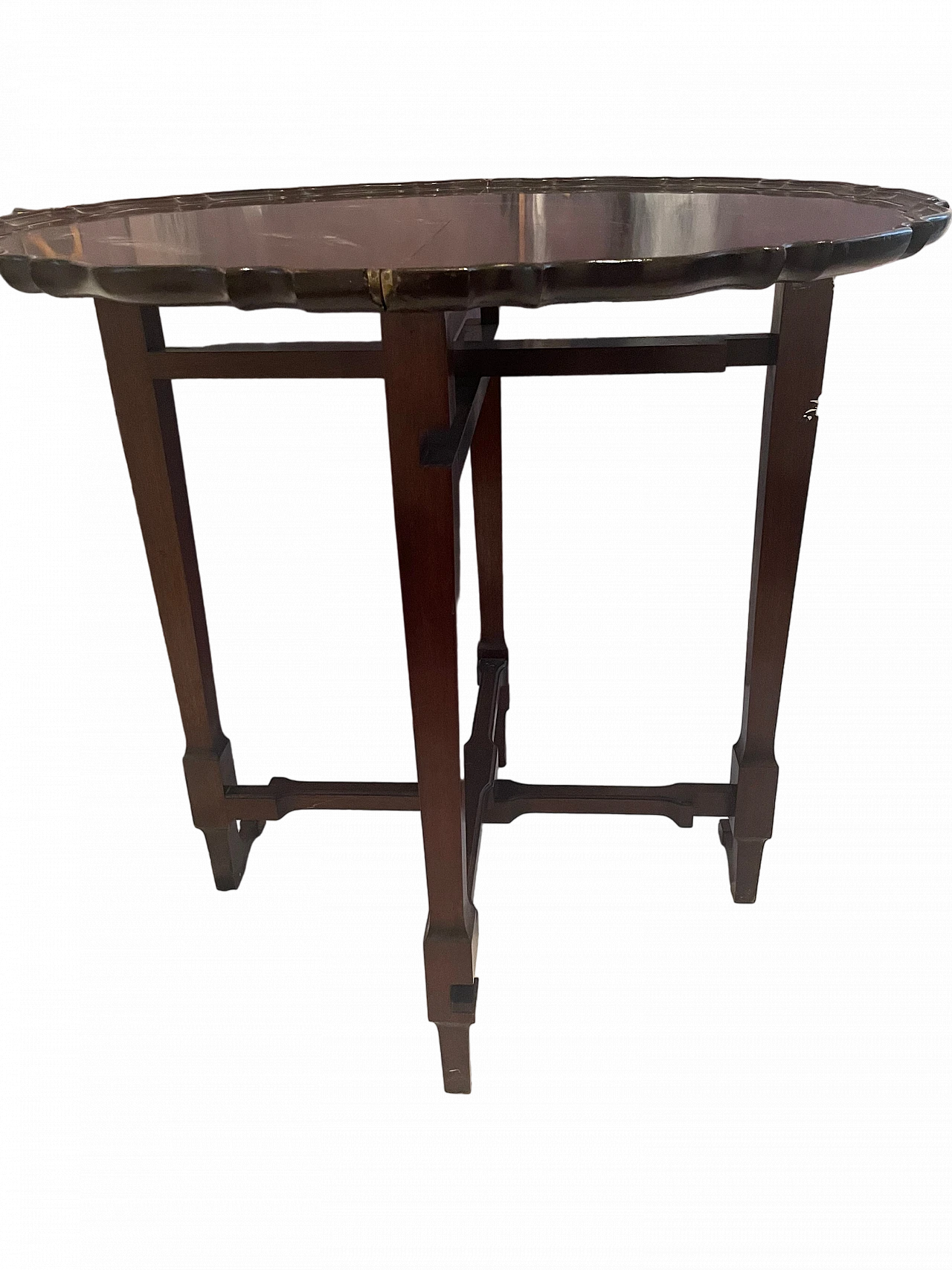 Charles Baker round wooden table with lable, late 19th century 6