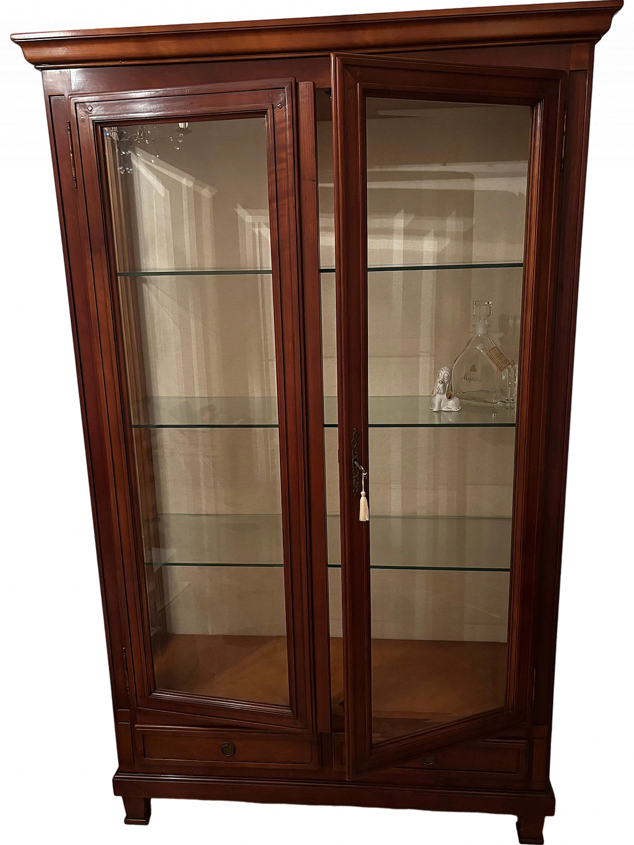 Vetrina in legno massiccio di ciliegio, fine '900 7