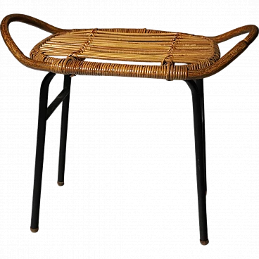 Sgabello in rattan di Alan Fuchs per Uluv, anni '60