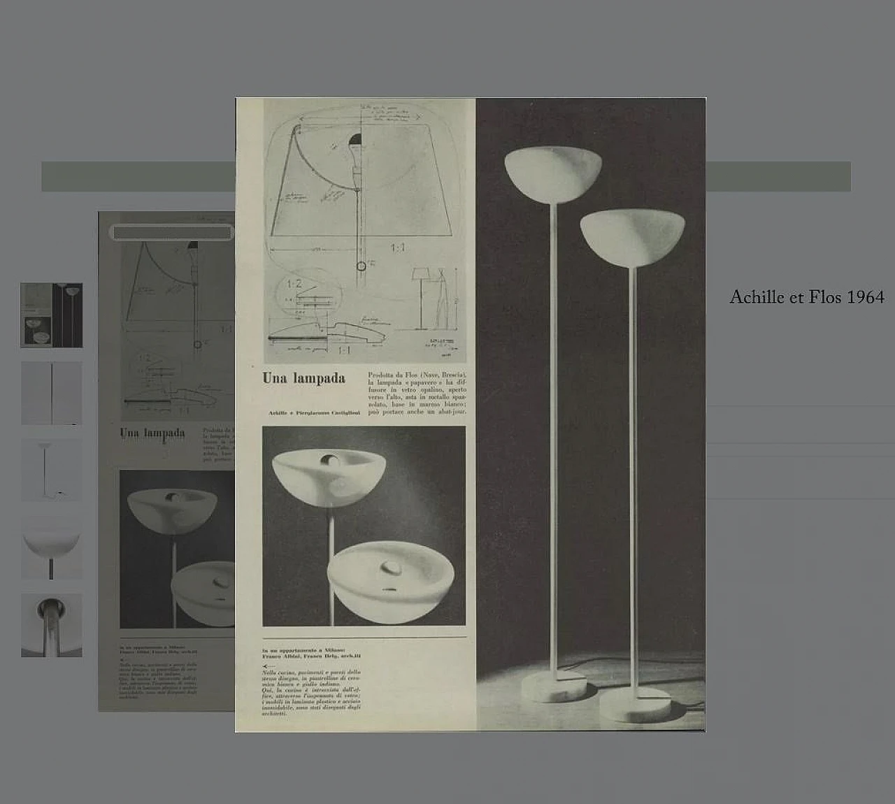 Coppia di lampade da terra di Achille Castiglioni per Flos, anni '60 23