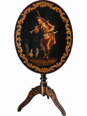 Tavolino a vela in legno dipinto della metà del’800