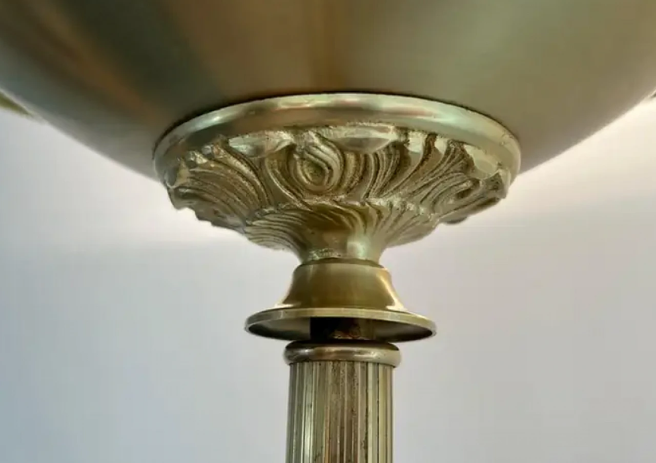 Lampada da terra in ottone con riflettore rimovibile, anni '70 11