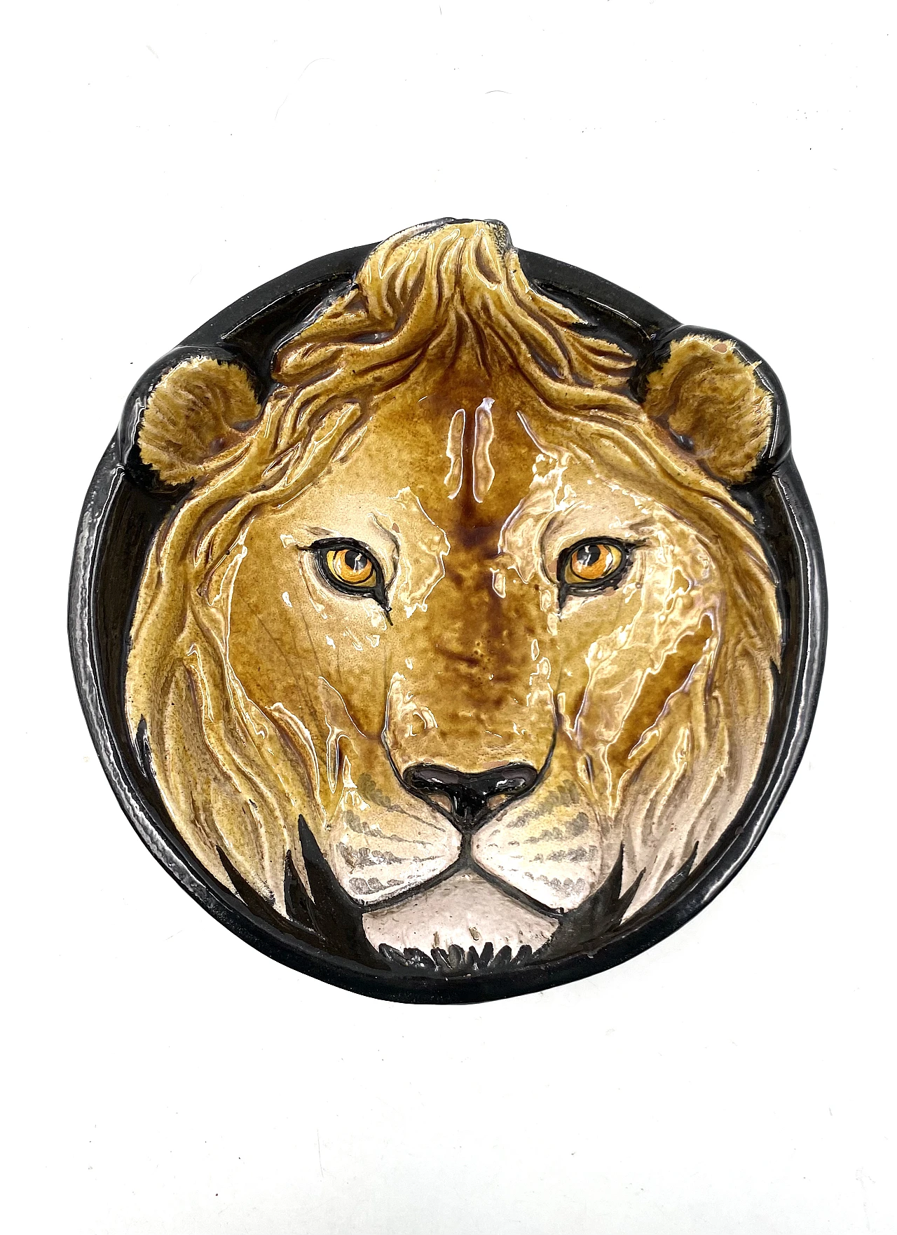 Mid-century lion ceramic plate, 70s 1