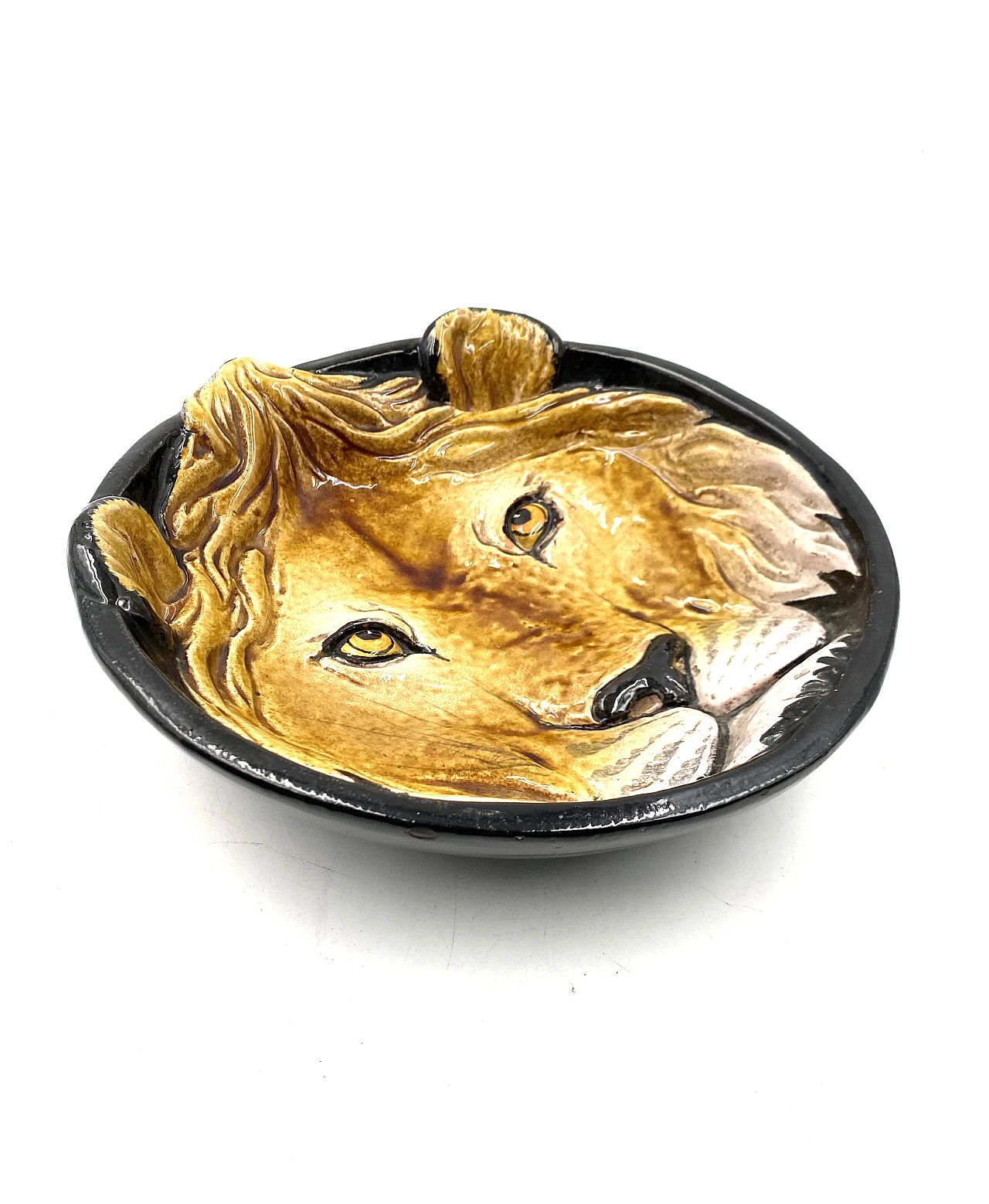 Mid-century lion ceramic plate, 70s 5