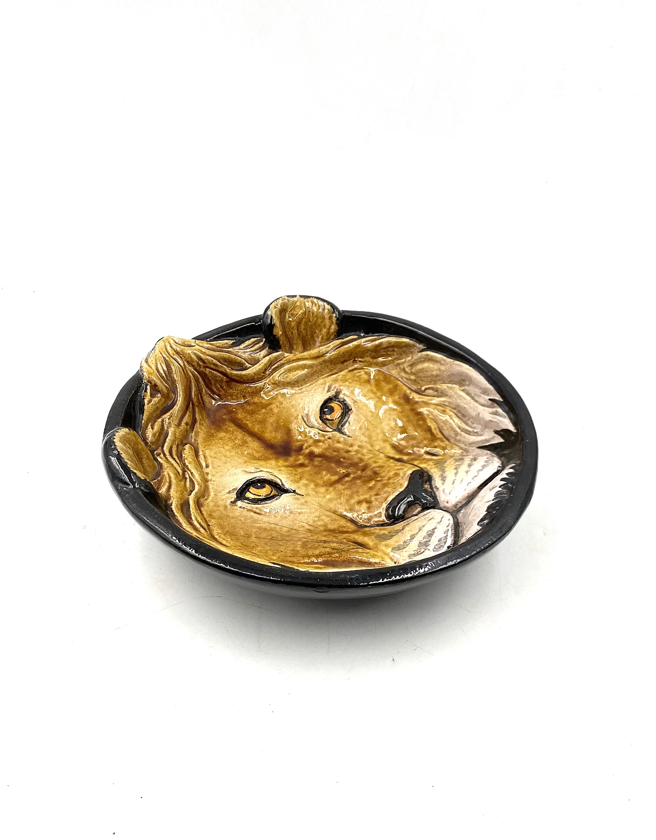 Mid-century lion ceramic plate, 70s 6