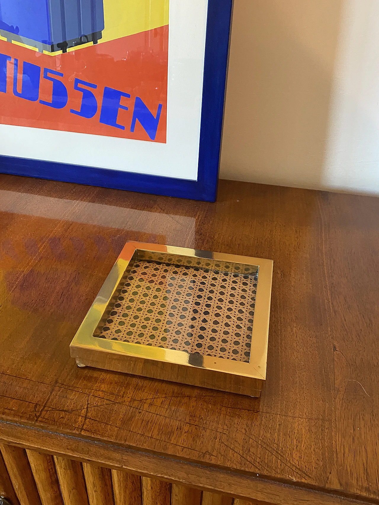 Hollywood regency saw few, brass and Vienna straw, Italy 1970 5