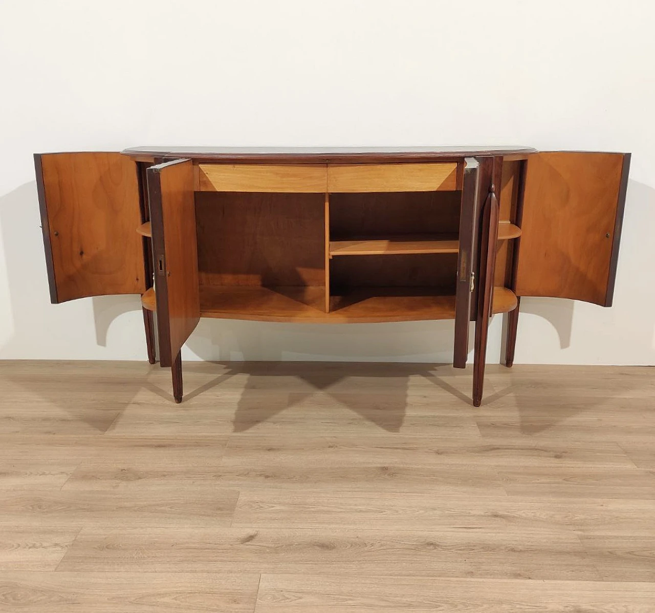 Credenza 4 ante in mogano design di Jacques E. Ruhlman, anni '40 6
