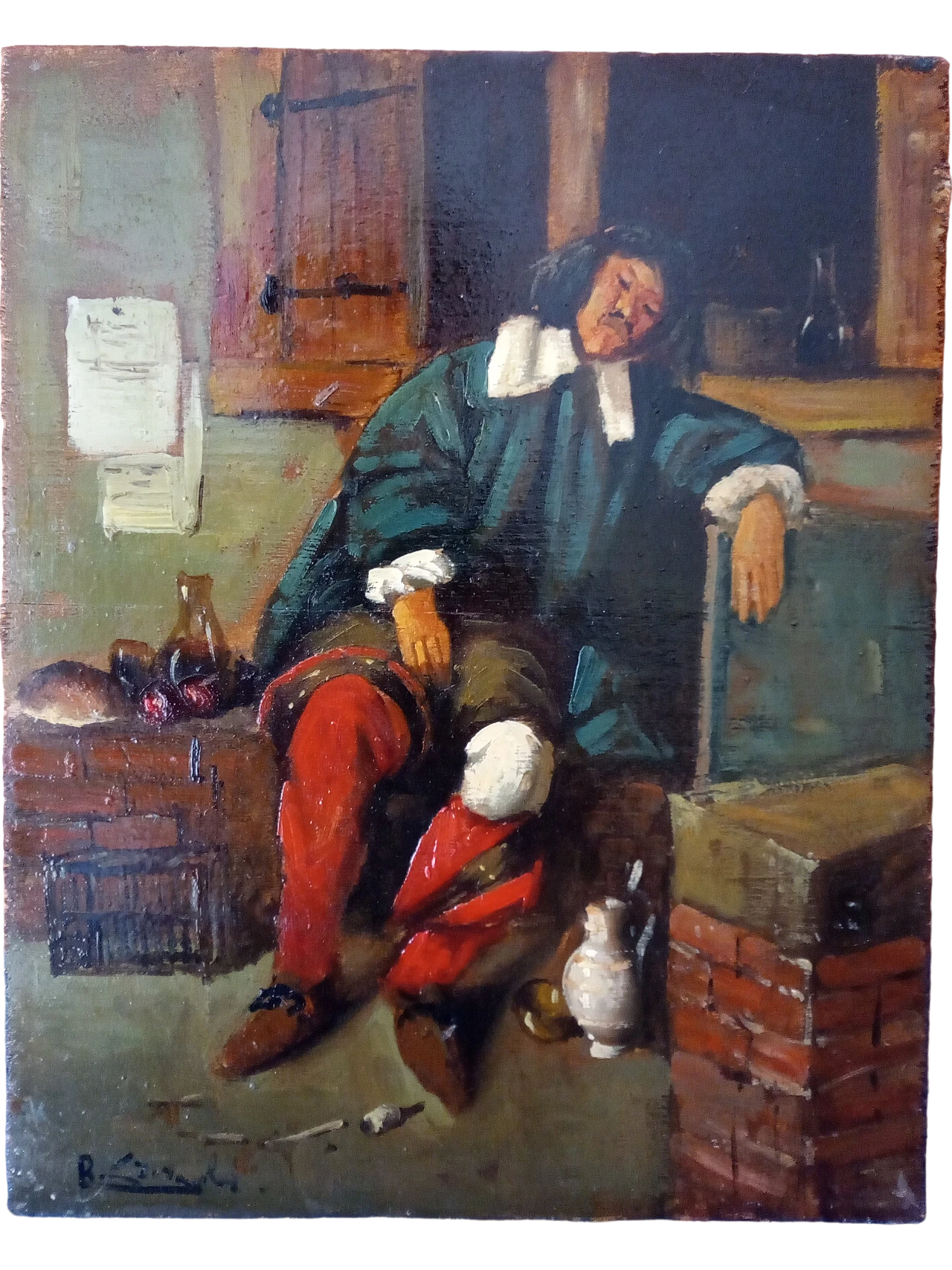 Dipinto ad olio su tavola di legno, '800 6