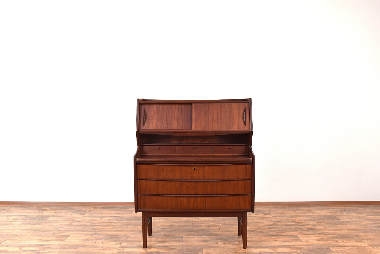 Secretaire danese Mid-Century in teak, anni '60 1