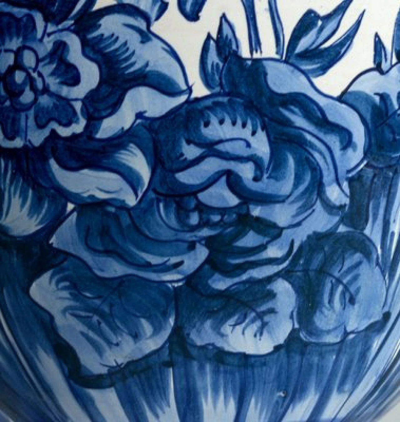 Cache-Pot dipinto a mano in ceramica con motivi floreali, anni '60 5