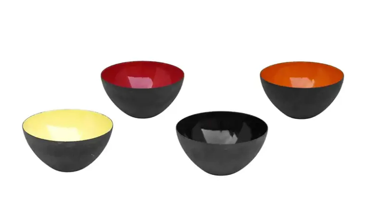 4 Metal bowls by Herbert Krenchel for Torben Orskov, 1950s 1
