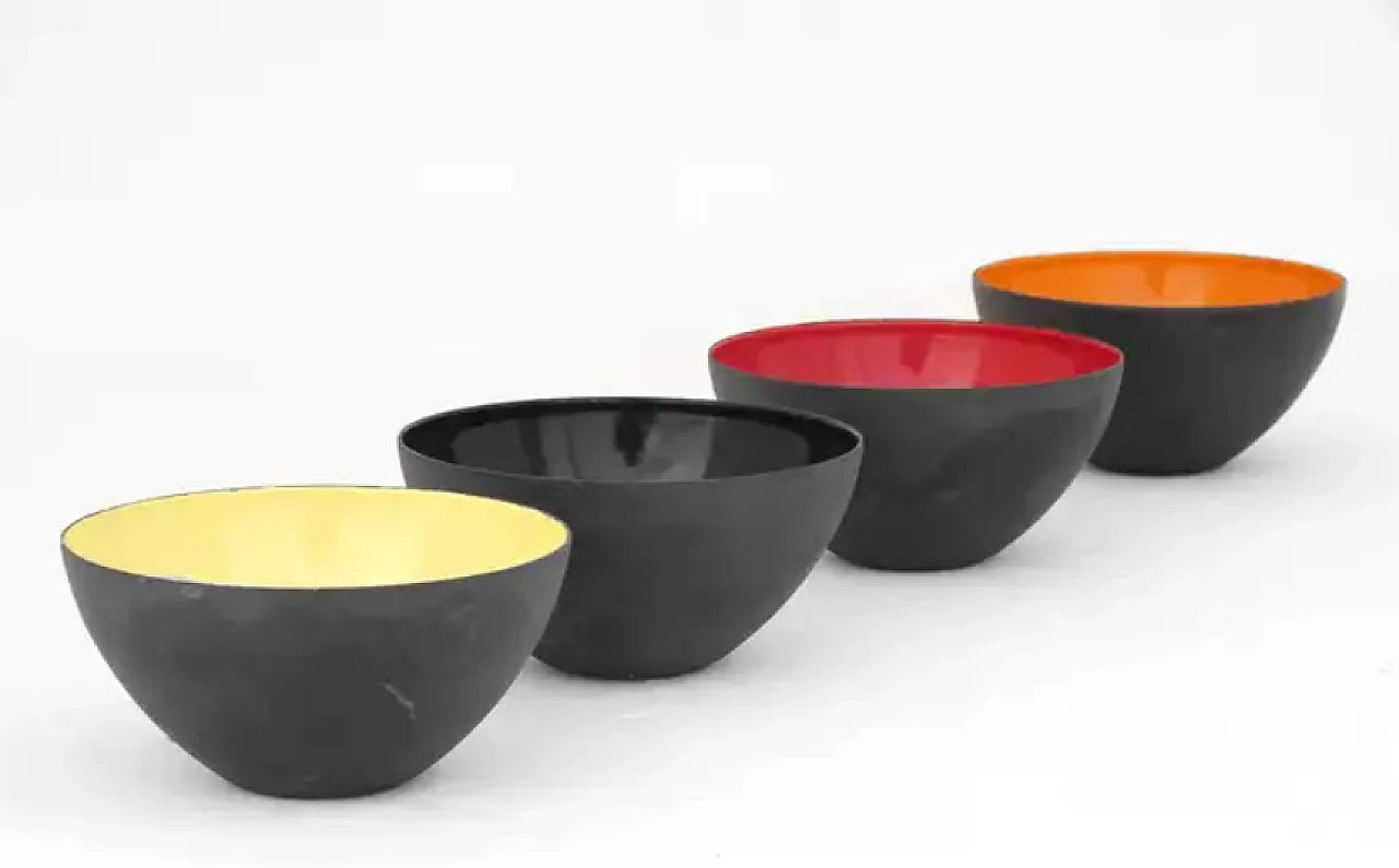 4 Metal bowls by Herbert Krenchel for Torben Orskov, 1950s 2