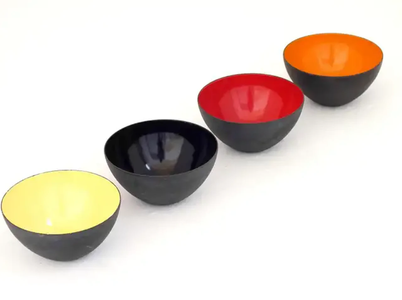 4 Metal bowls by Herbert Krenchel for Torben Orskov, 1950s 3