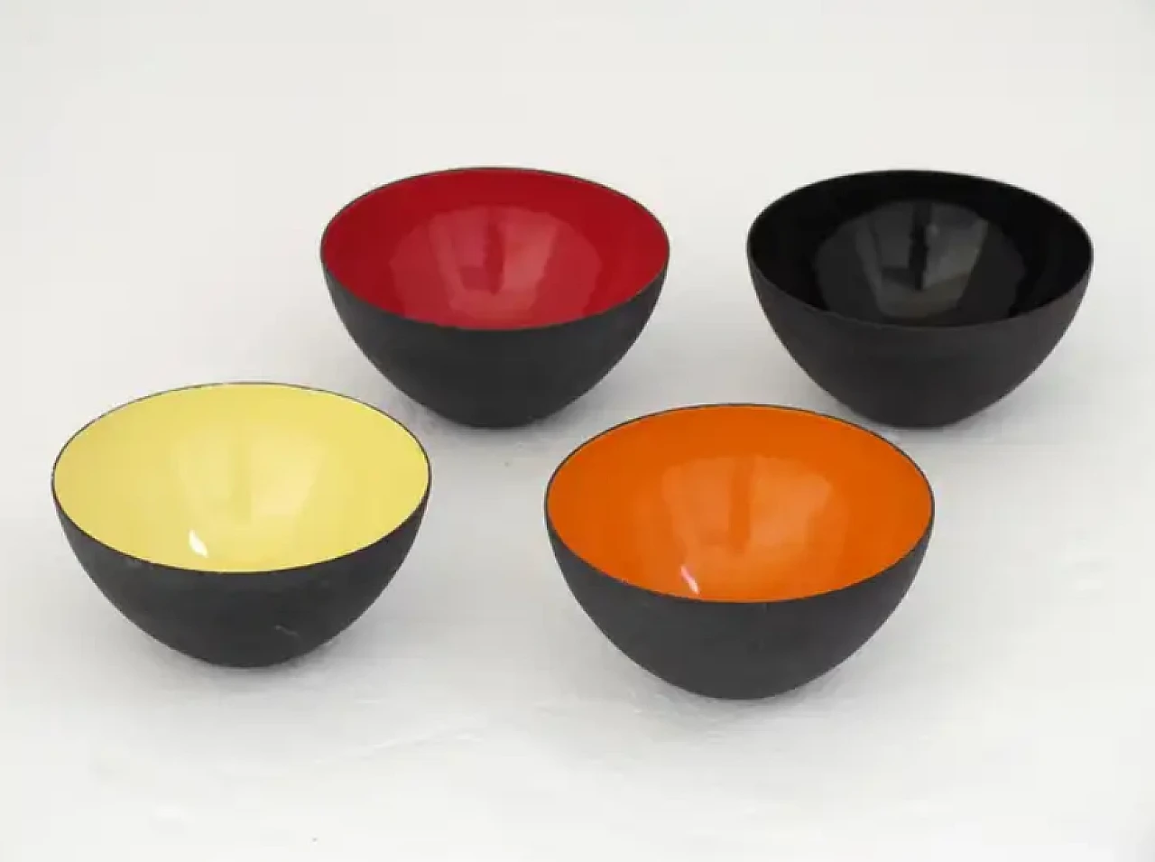 4 Metal bowls by Herbert Krenchel for Torben Orskov, 1950s 4
