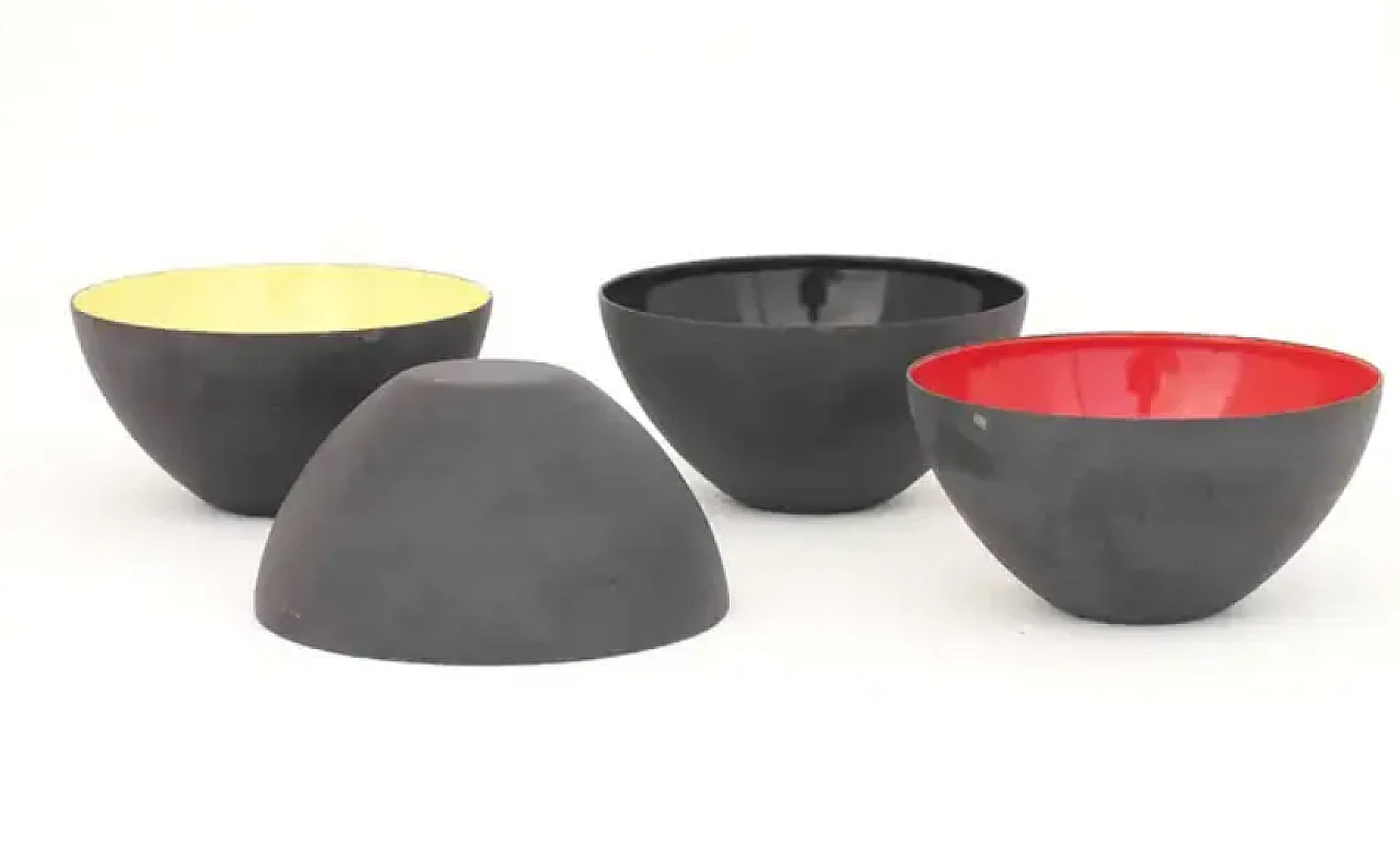 4 Metal bowls by Herbert Krenchel for Torben Orskov, 1950s 10