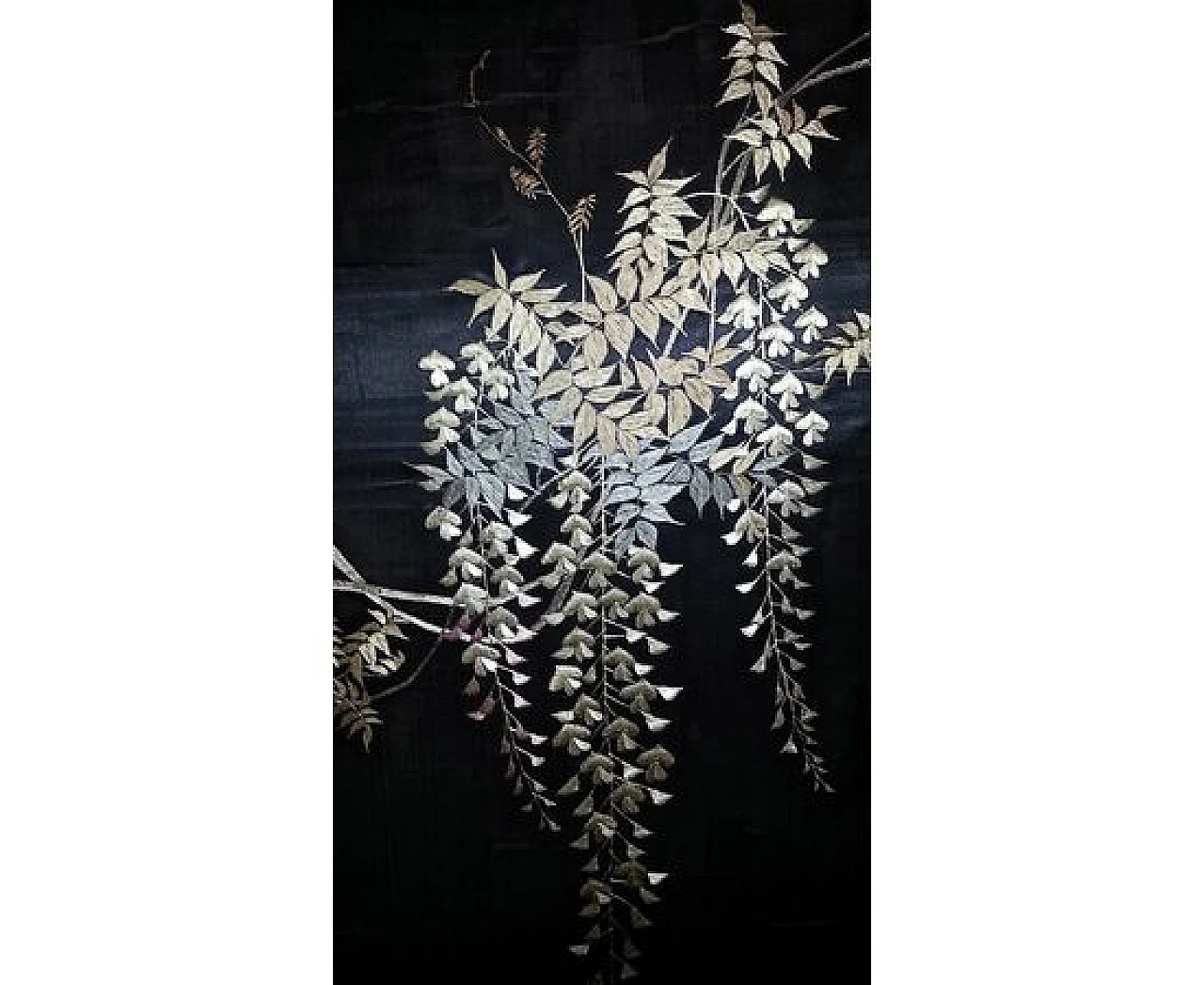 Paravento GIAPPONE in legno, ricamato in seta, '800 3