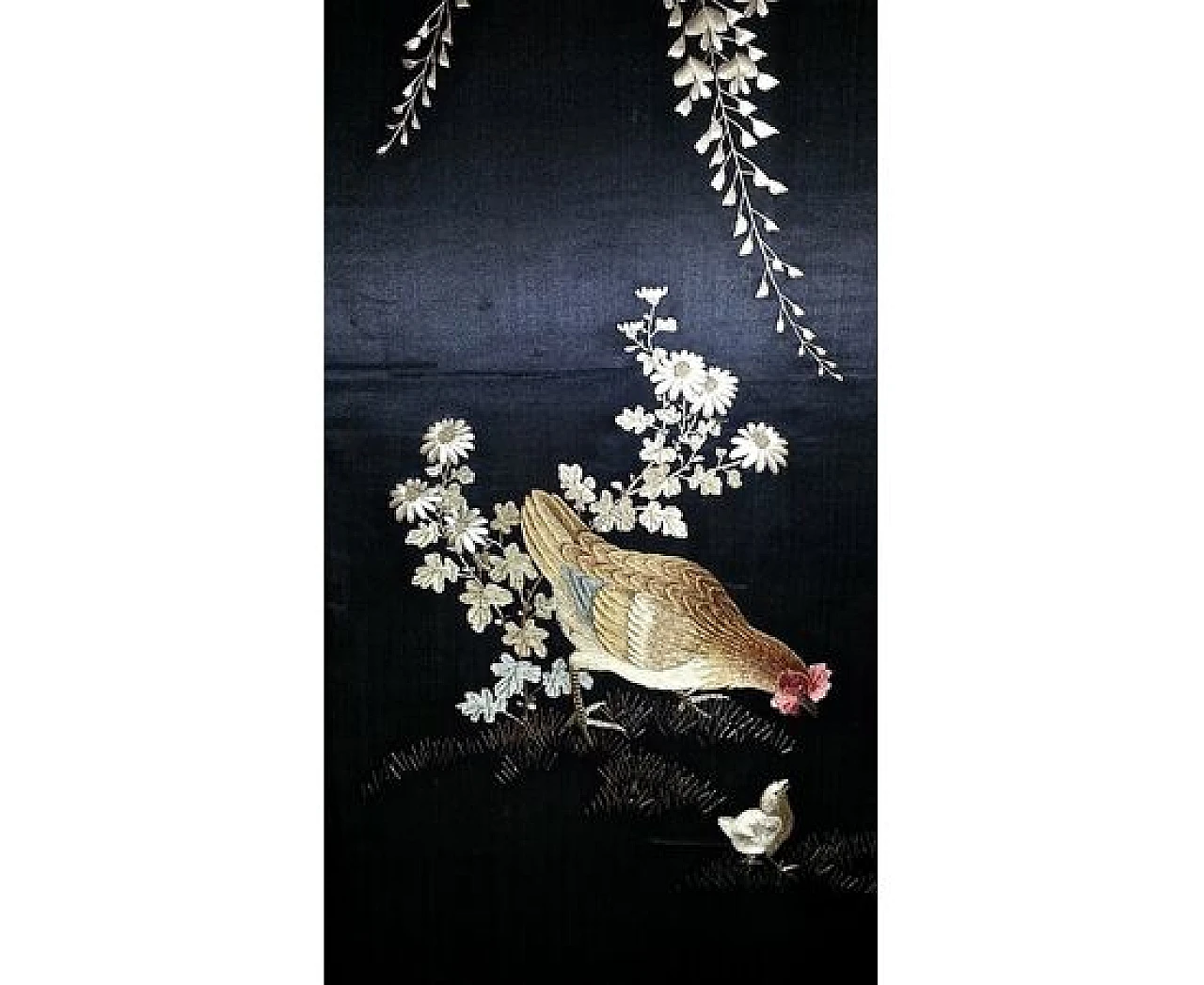 Paravento GIAPPONE in legno, ricamato in seta, '800 8