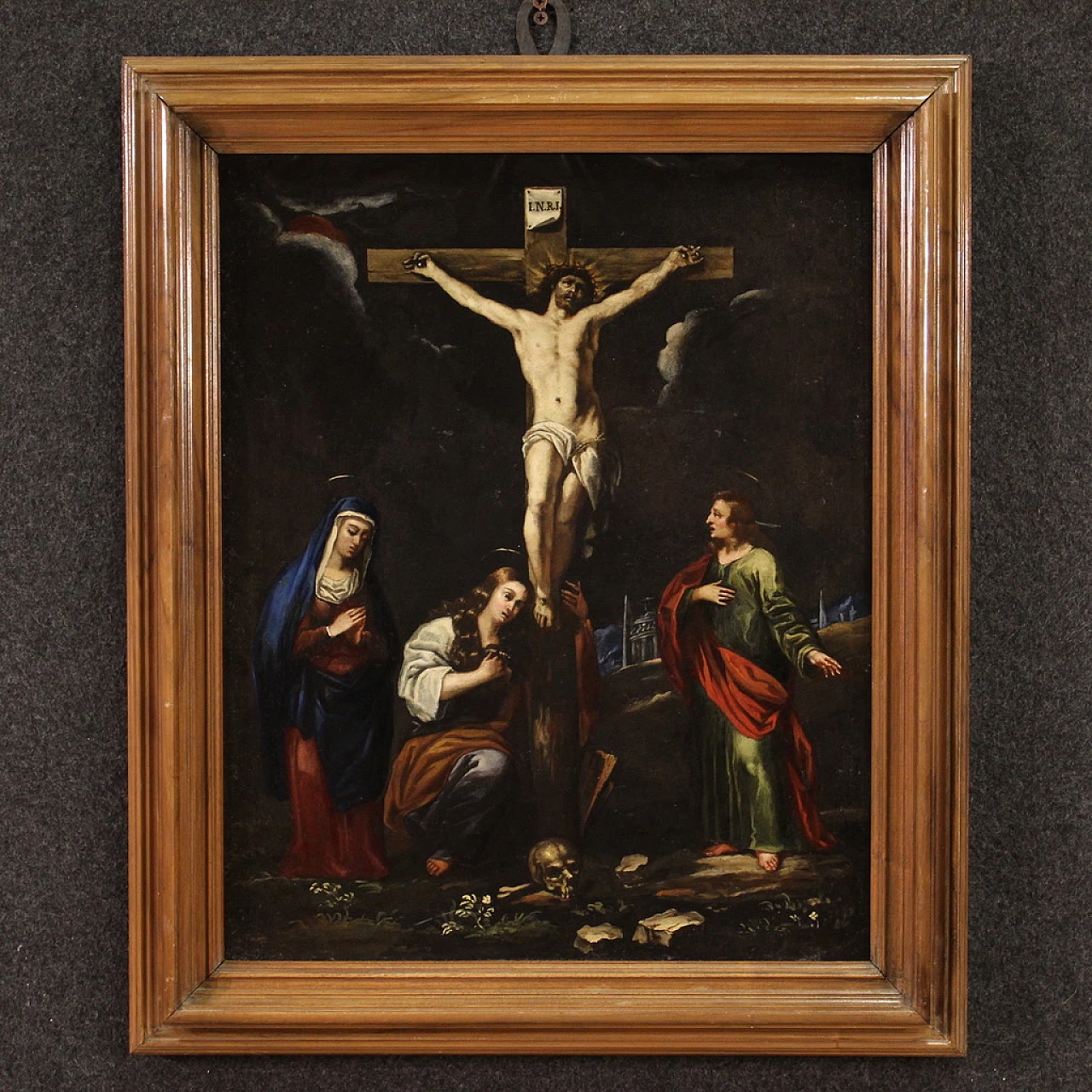 The Crucifixion, Italian painting on slate, 17th century 1