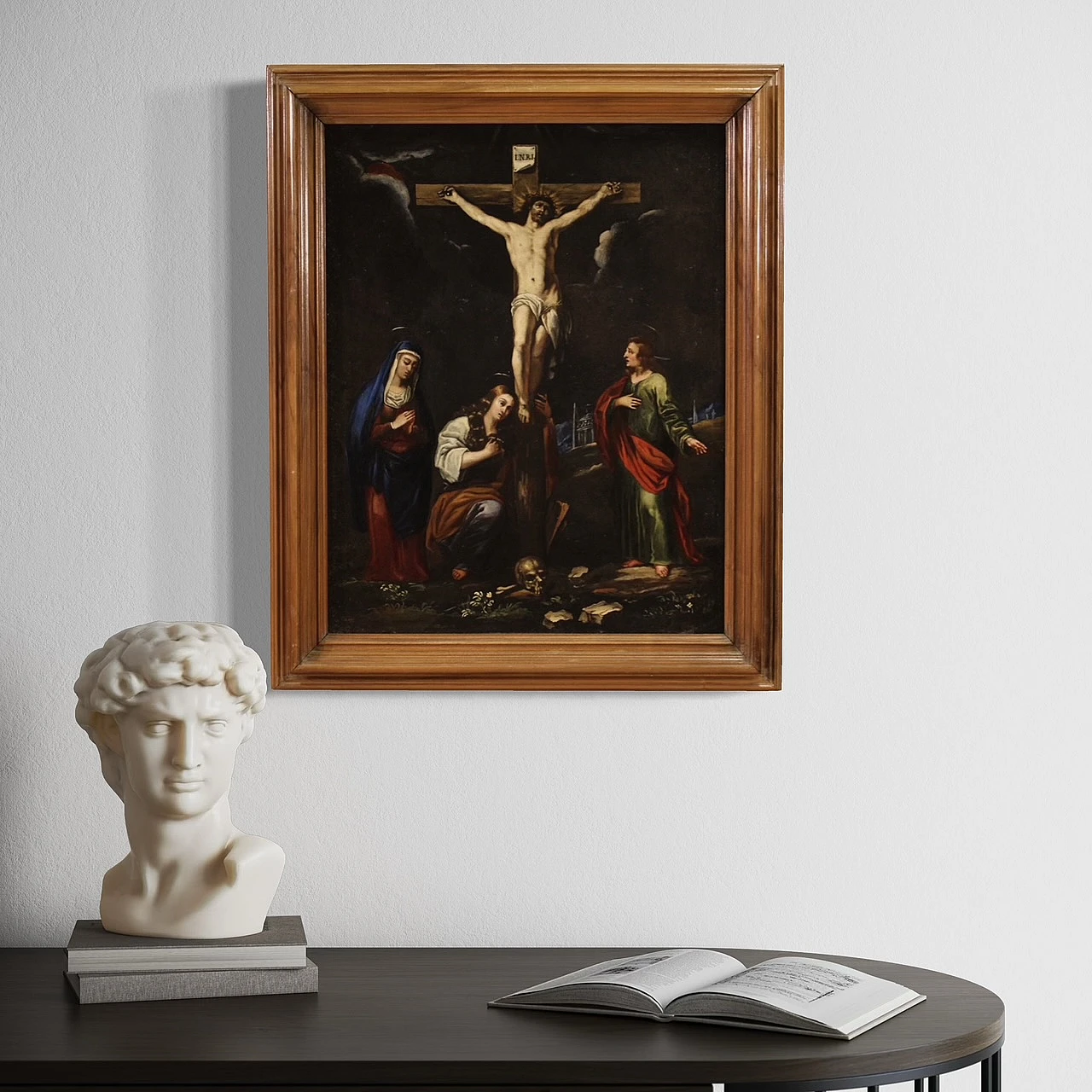 The Crucifixion, Italian painting on slate, 17th century 5