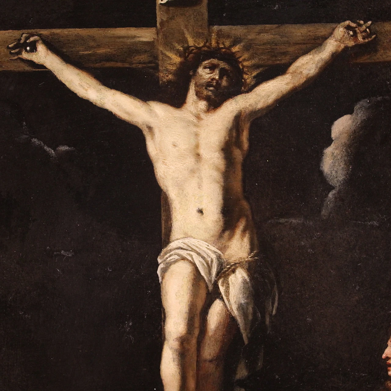 The Crucifixion, Italian painting on slate, 17th century 6