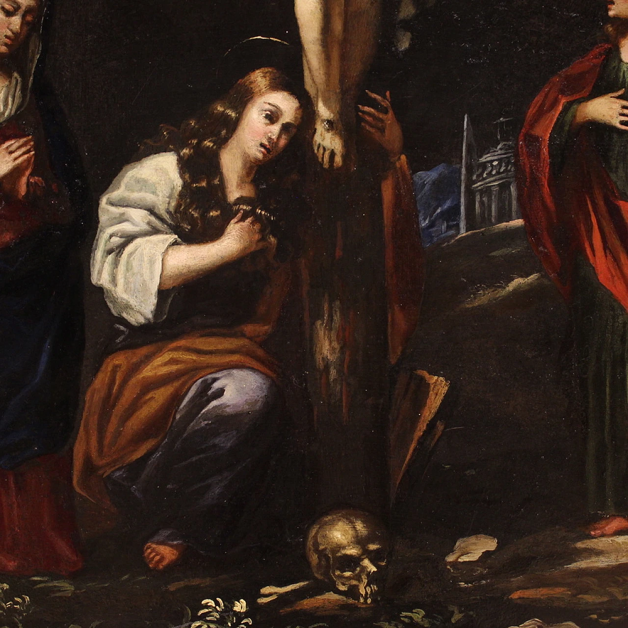 The Crucifixion, Italian painting on slate, 17th century 9