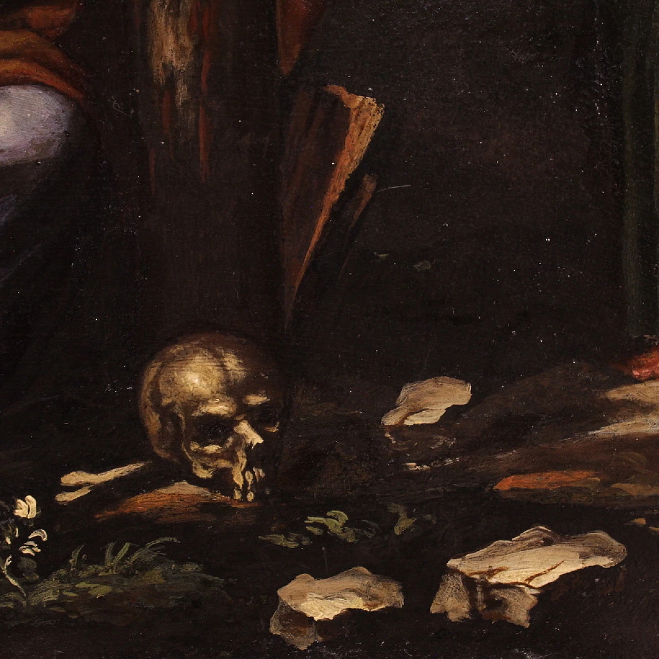 The Crucifixion, Italian painting on slate, 17th century 10