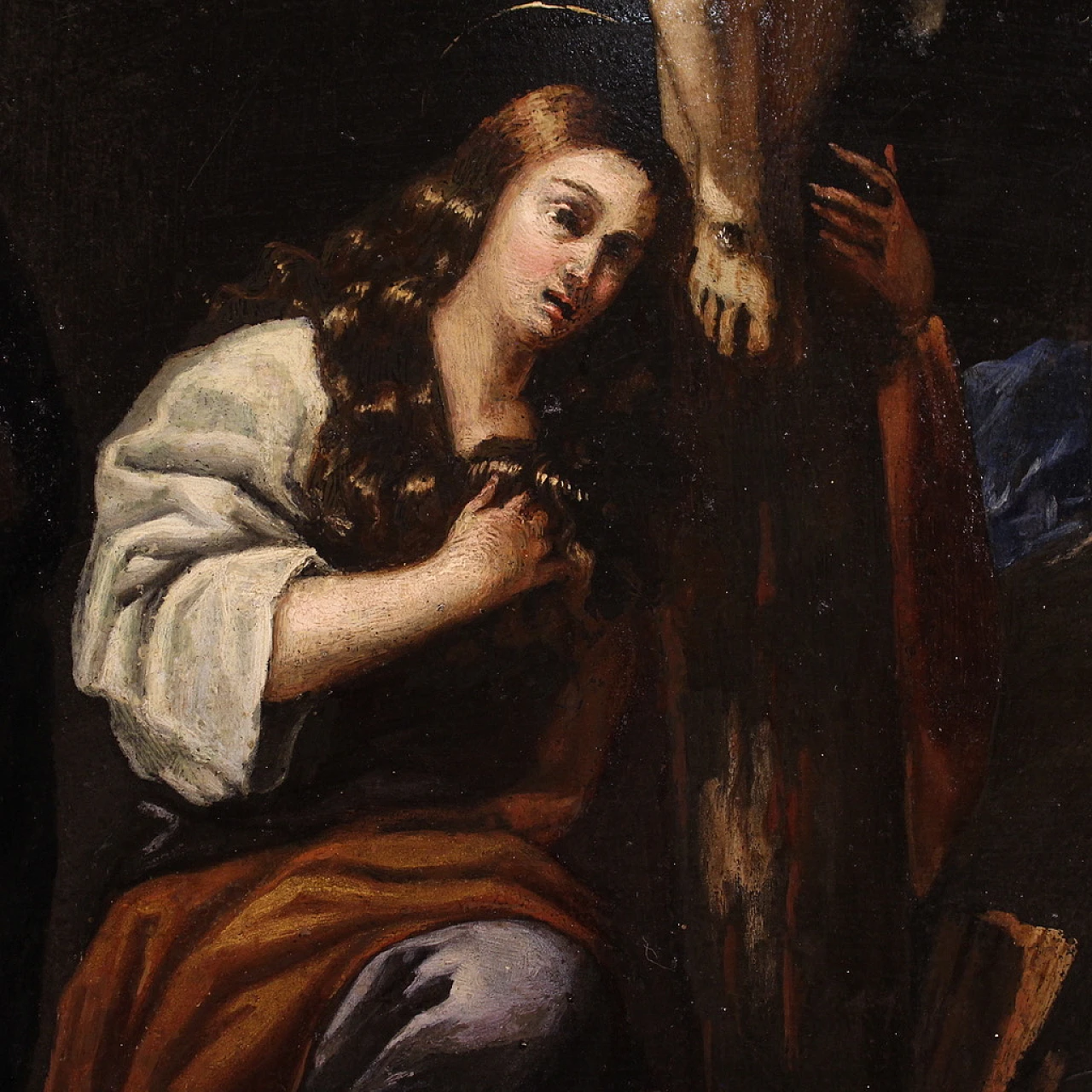 The Crucifixion, Italian painting on slate, 17th century 11
