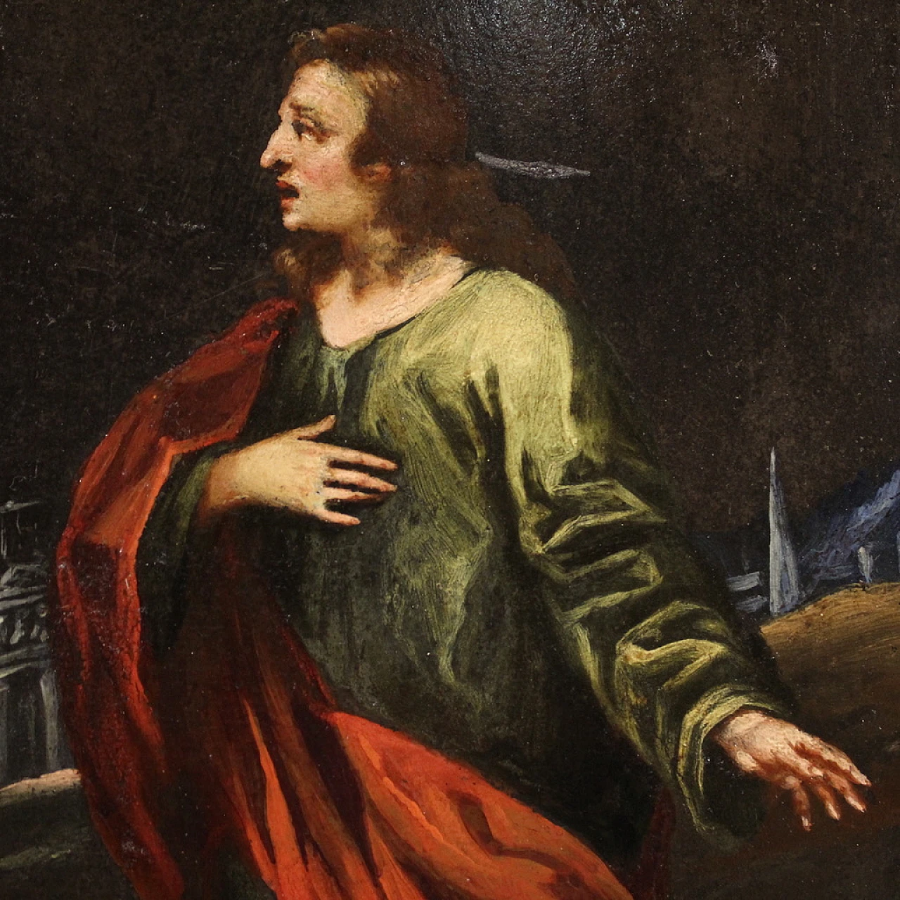 The Crucifixion, Italian painting on slate, 17th century 12