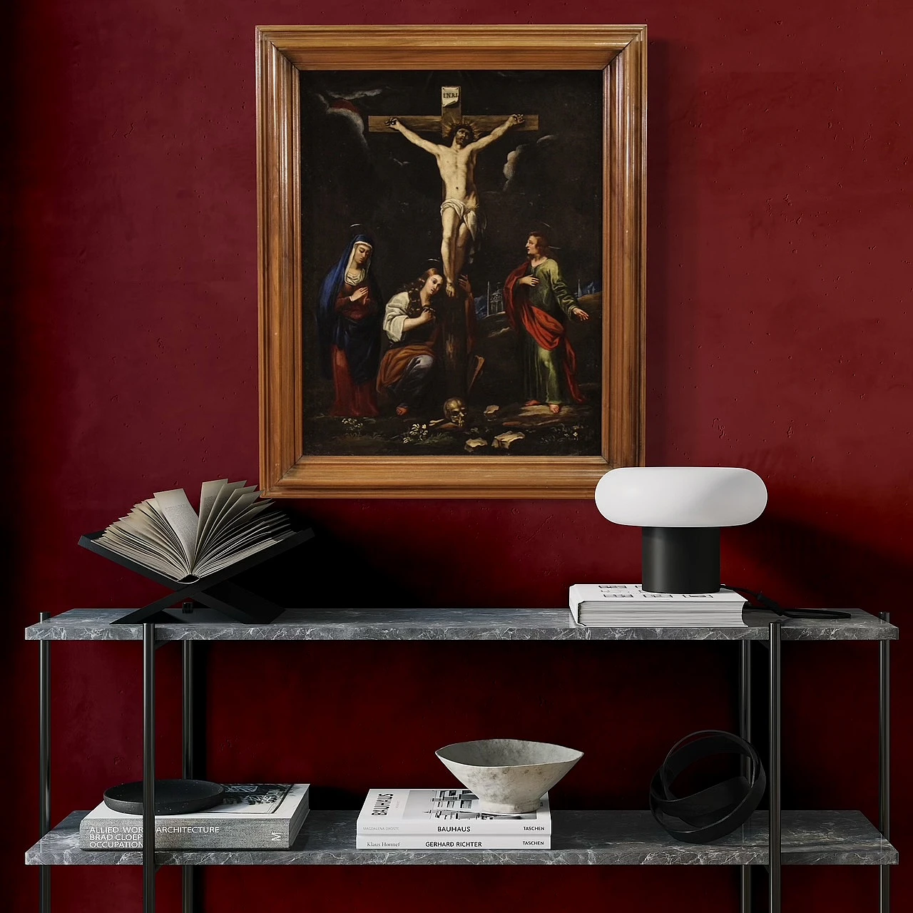 The Crucifixion, Italian painting on slate, 17th century 14