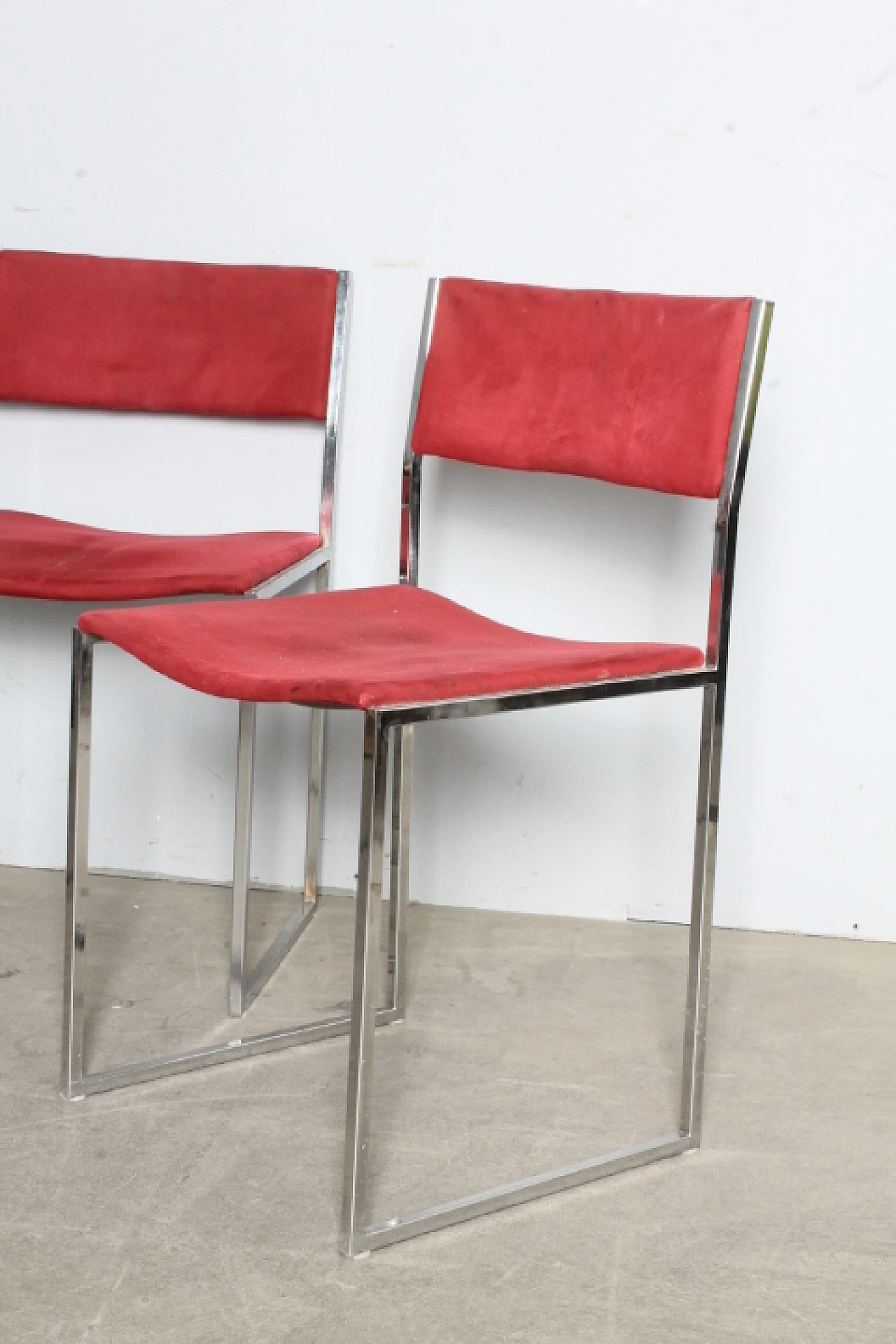 4 chrome-plated Willy Rizzo chairs, 70s 3