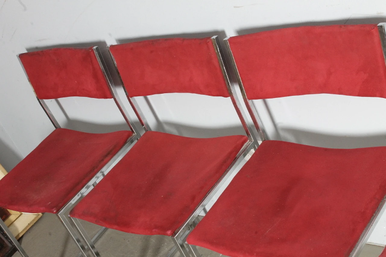 4 chrome-plated Willy Rizzo chairs, 70s 7