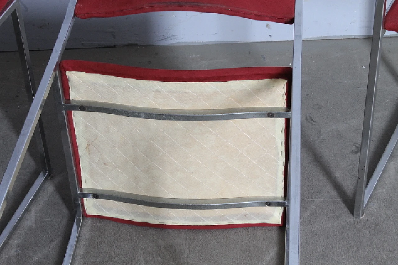 4 chrome-plated Willy Rizzo chairs, 70s 12