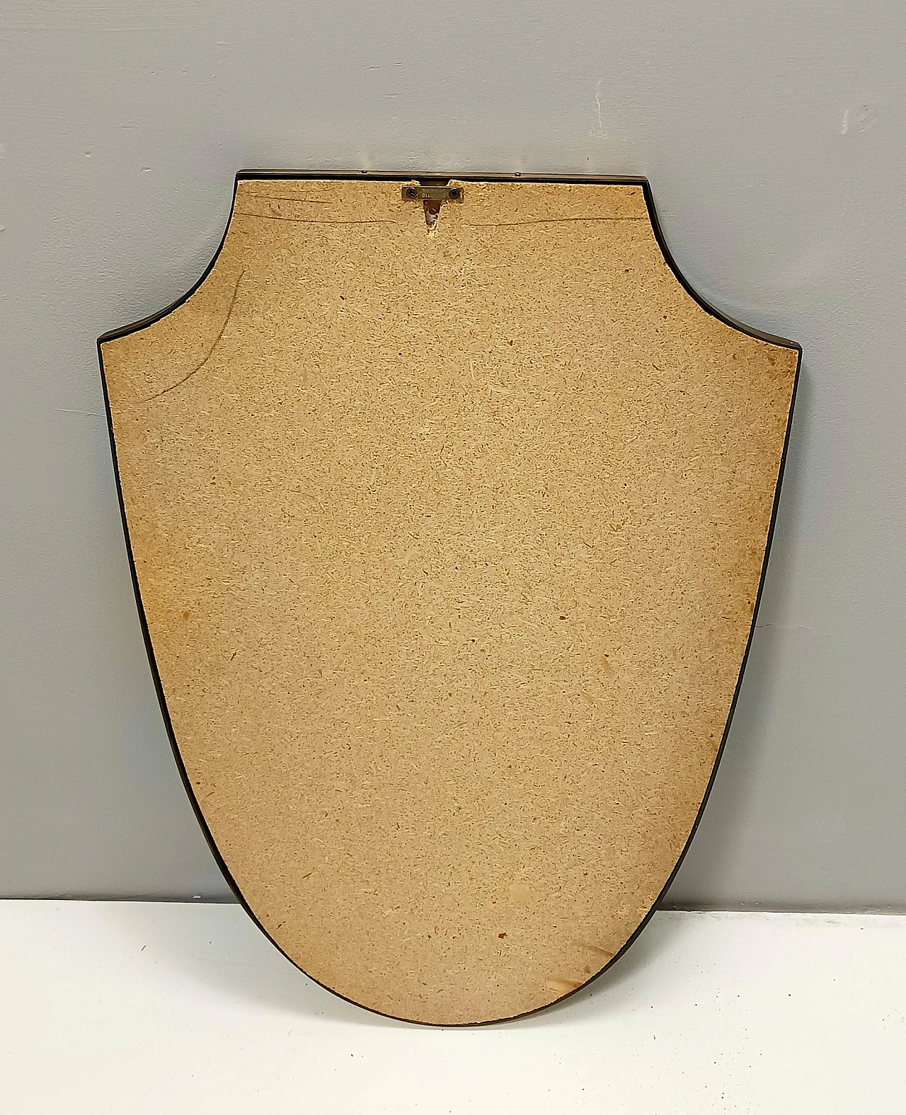 Vintage Brass Shield Shaped Wall Mirror, Italy 5