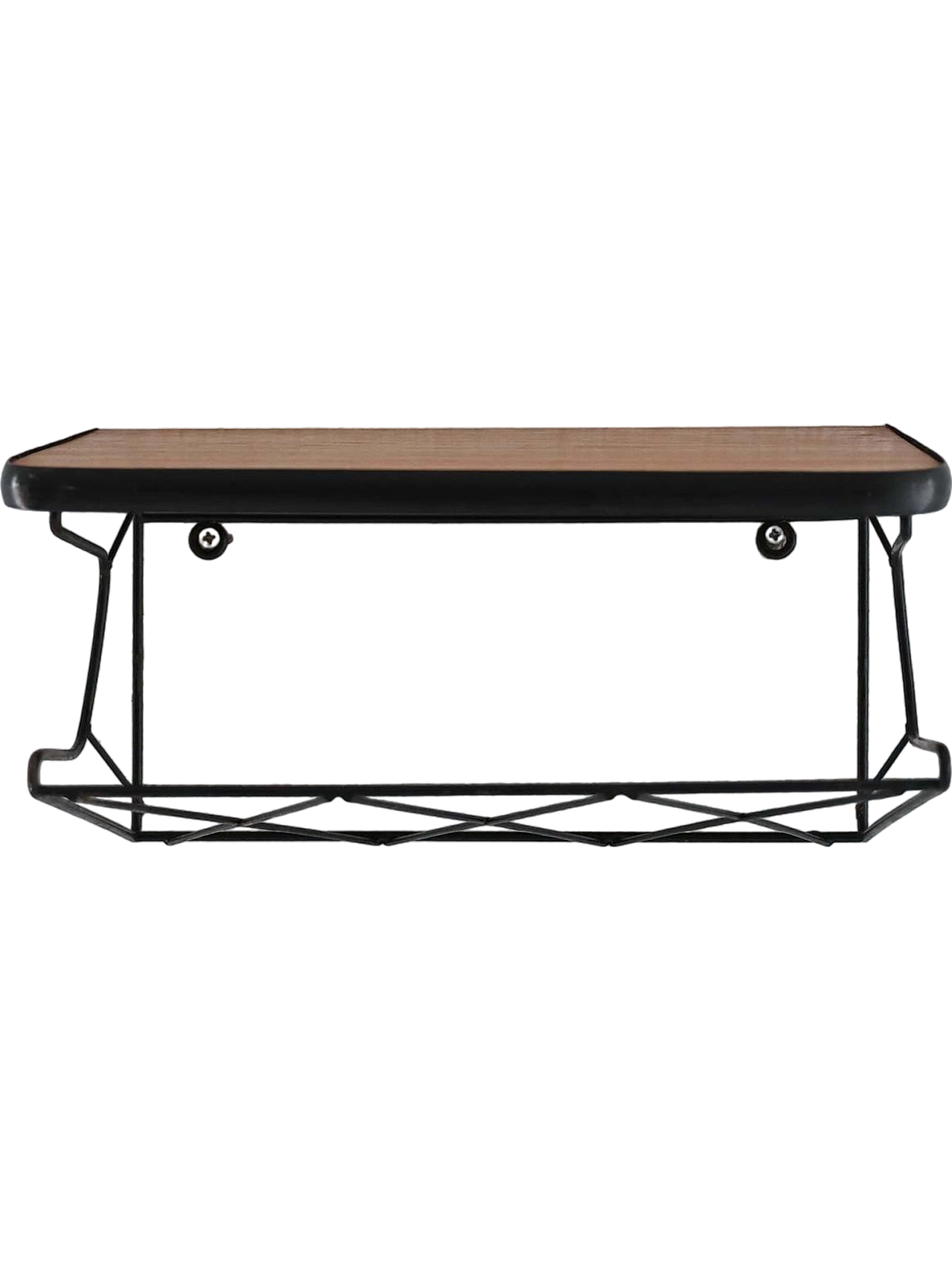 Comodino sospeso in teak e metallo 7