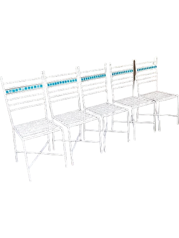 5 sedie in ferro, anni '90