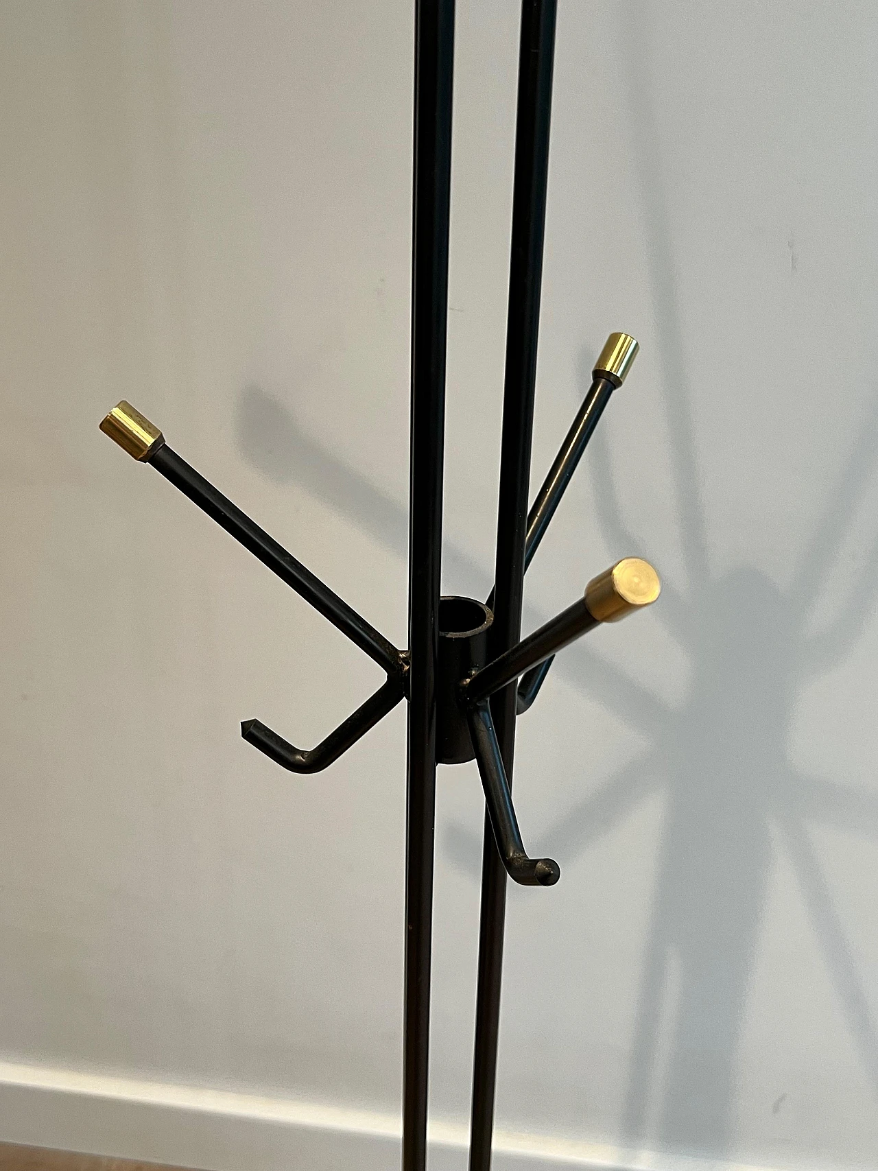 Brass and black lacquered coat stand, 1950s 14