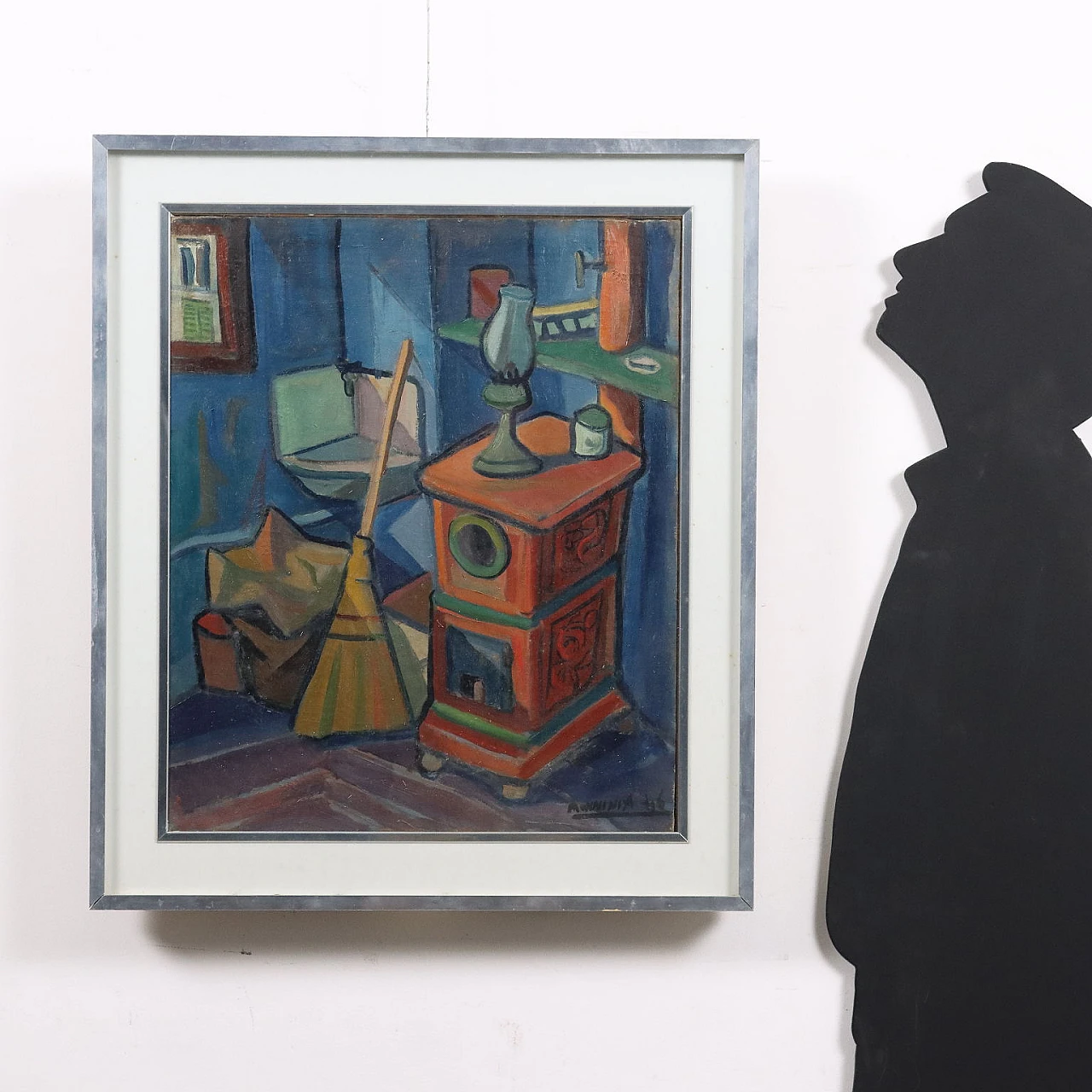 Dipinto contemporaneo di Alvaro Monnini, olio su tela, anni '40 2