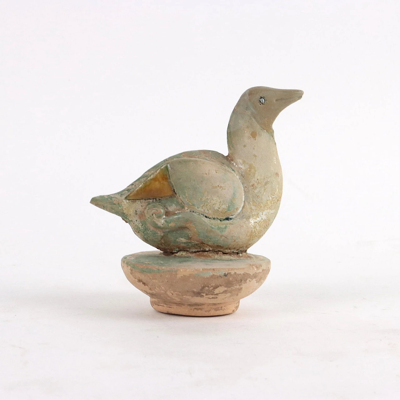 Scultura cinese di tavolo d'altare in ceramica smaltata Sancai 4