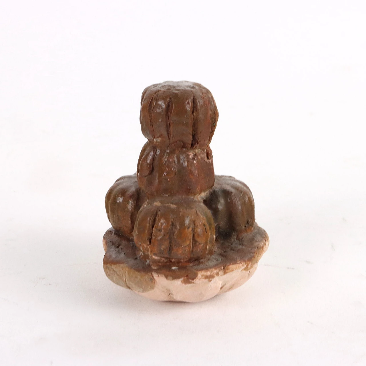 Scultura cinese di tavolo d'altare in ceramica smaltata Sancai 6