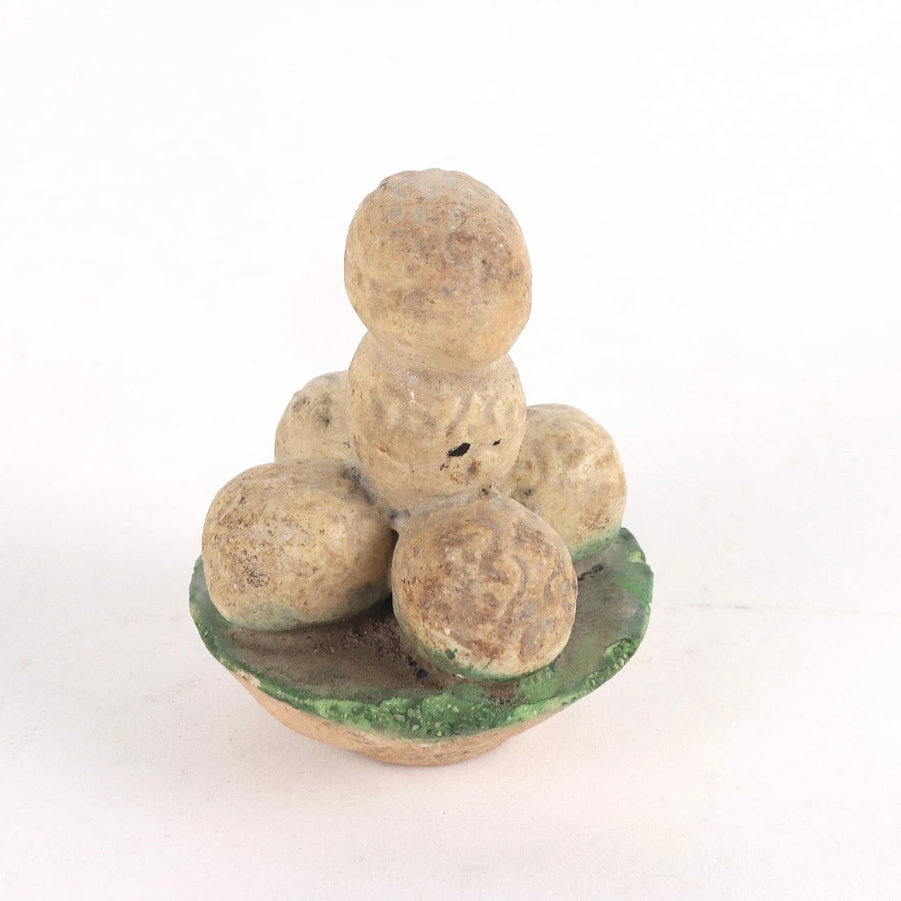 Scultura cinese di tavolo d'altare in ceramica smaltata Sancai 10