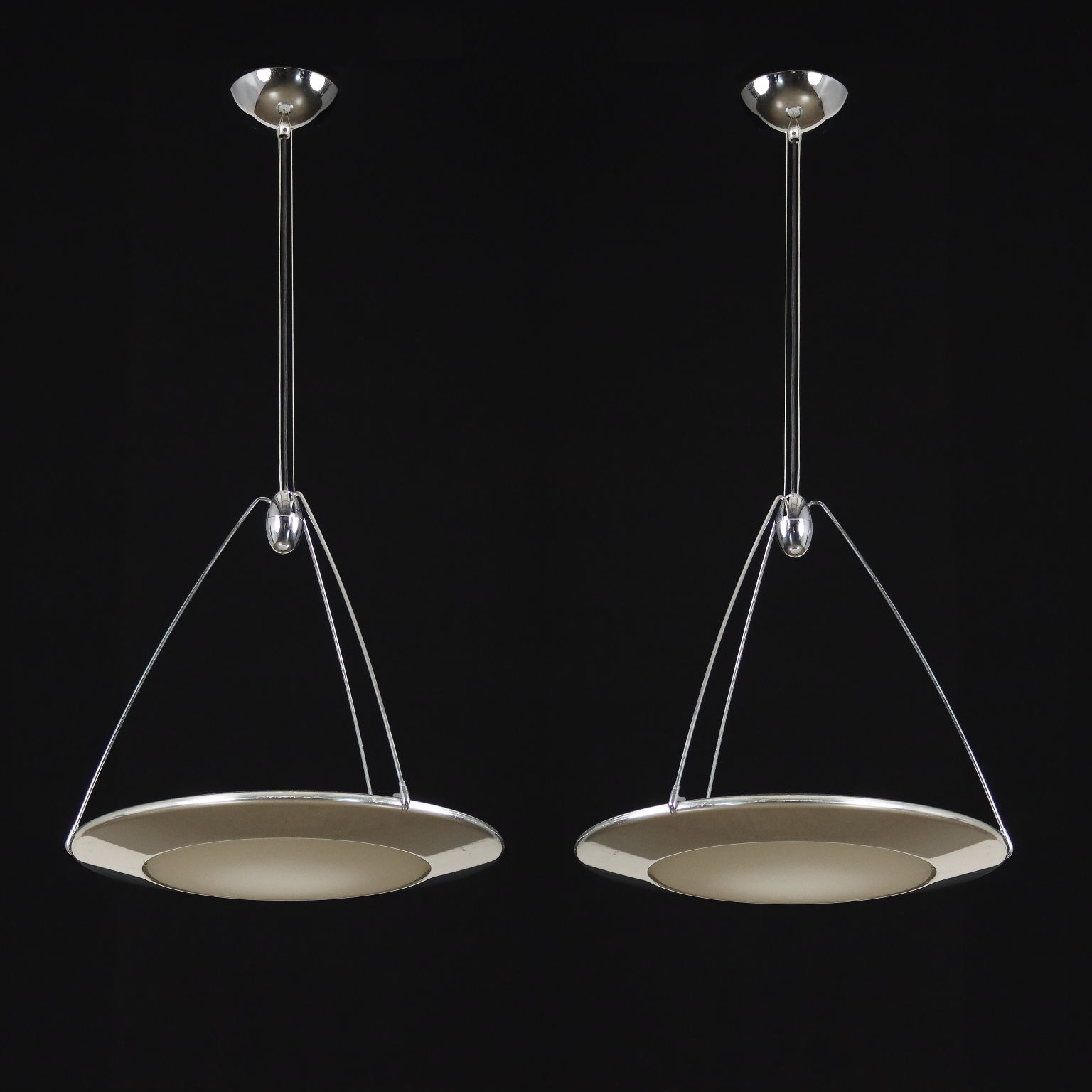 Pair of Mira ceiling lamps by Ezio Didone for Arteluce, 1980s