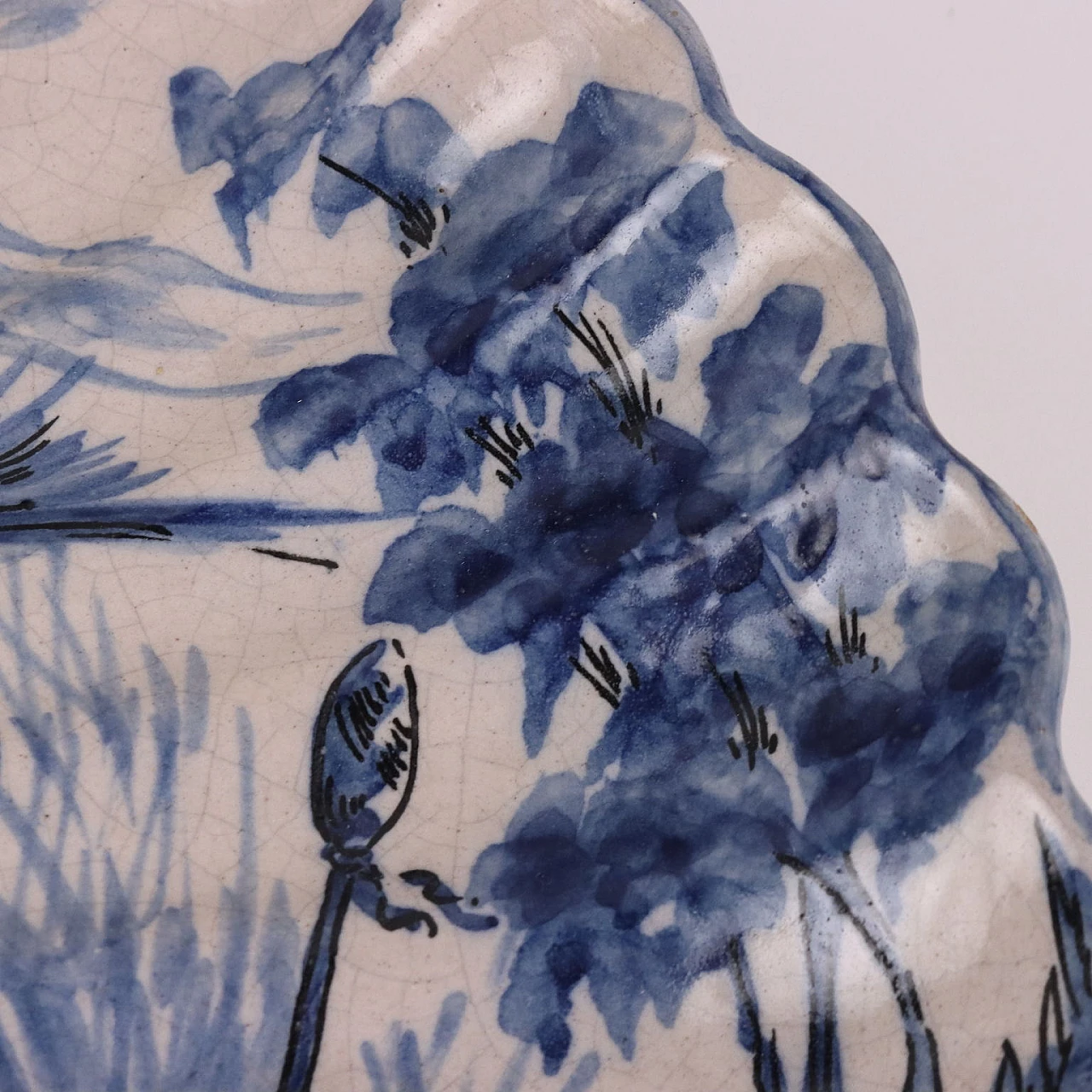 Savona majolica plate decorated in monochrome blue, 19th century 9