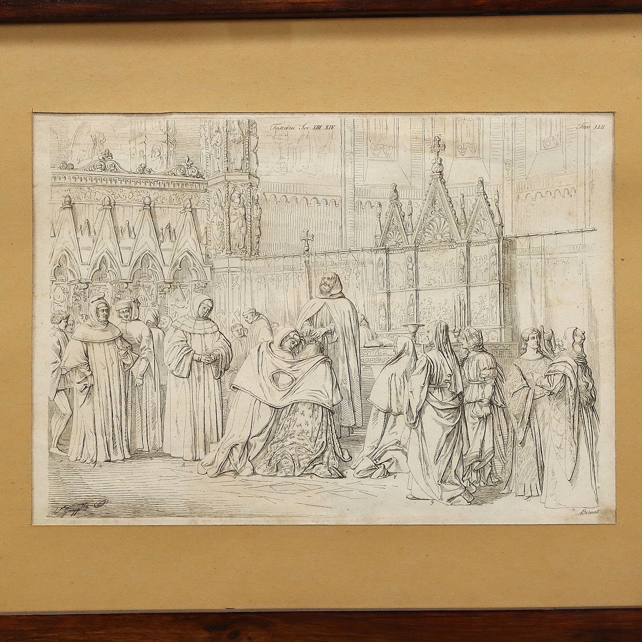 4 Incisioni con disegni di Vincenzo Gazzotto, bulino su rame, '800 6