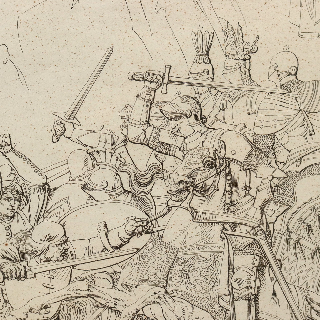 4 Incisioni con disegni di Vincenzo Gazzotto, bulino su rame, '800 8