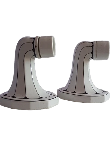 Coppia di appliques Art Noveau in pocellana Brunquell, anni '60