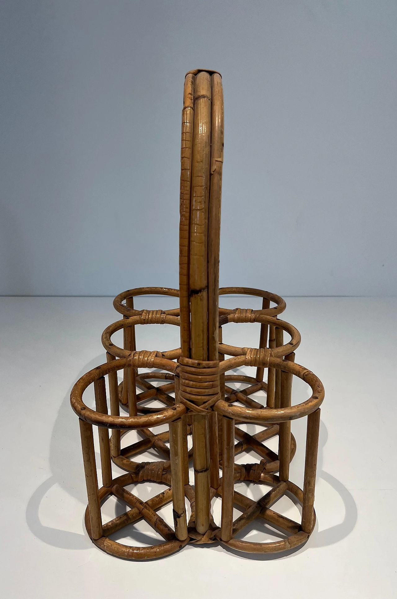 Portabottiglie in rattan, anni '50 6