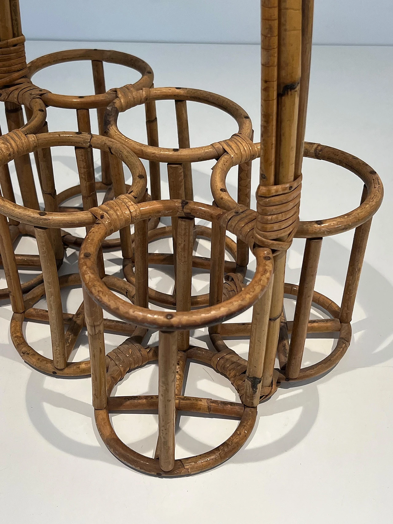 Portabottiglie in rattan, anni '50 10