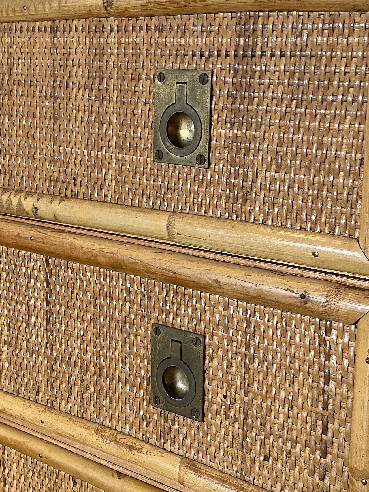 Bamboo chest of drawers by Dal Vera, 70s 5
