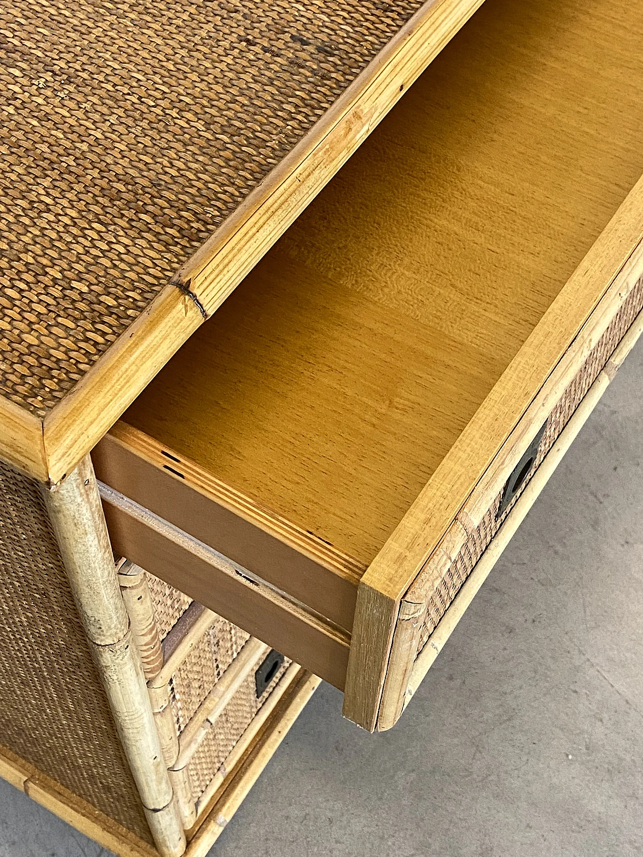 Bamboo chest of drawers by Dal Vera, 70s 6